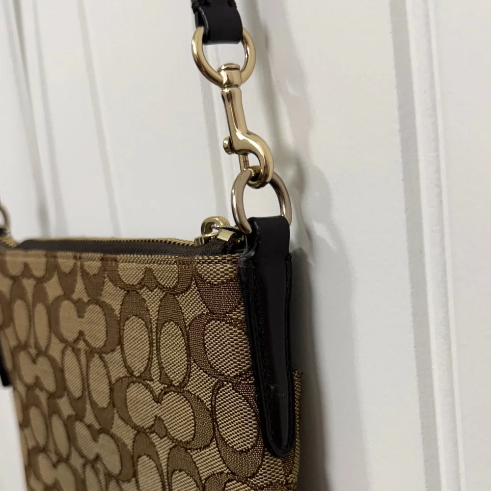 Coach Tan and Brown Signature Crossbody Bag - Picture 5 of 8